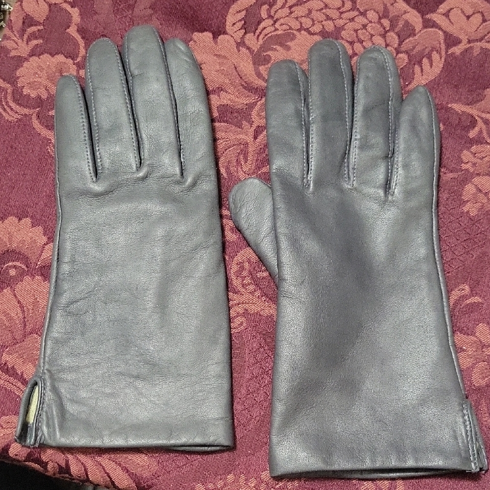 Fownes 7.25 Elegant Gray Leather Gloves